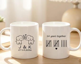 Personalized Engraved Couples Pottery Mug,Wedding or Anniversary Keepsake,Anniversary Gift Idea for her,Willow Tree Coffee Mug,Wedding Gift