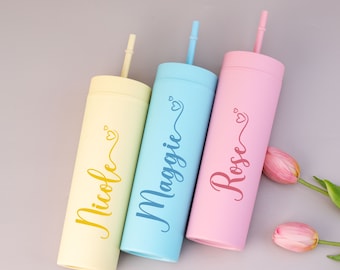 Custom Tumbler With Straw, Bridesmaid Gifts, Bridesmaid Proposal, Bachelorette Party Favors,Holiday Cup, Travel Gifts for Girl,Birthday Gift