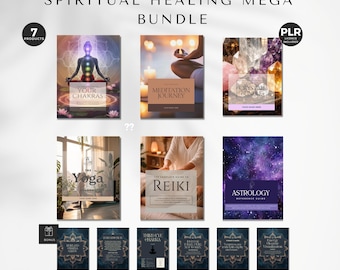 Spiritual Bundle, Astrology, Chakra Healing, Reiki Healing, Yoga, Canva Files
