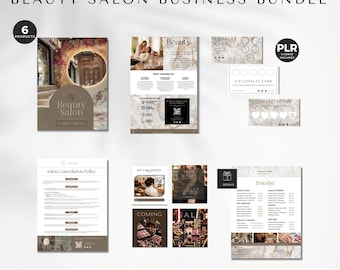 Editable Canva Beauty Salon Business Bundle, PLR Templates (Digital Download)