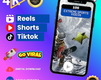 100 Extreme Sports Videos – HD/4K Digital Bundle | Adrenaline, Action, Adventure & Sports Cinematic Scenes