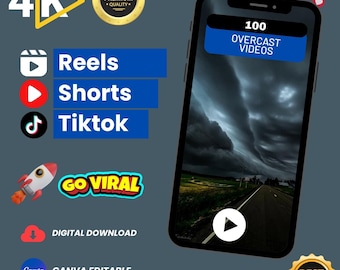 100 Overcast Sky Videos – HD/4K Cinematic Scenes (Digital Download)