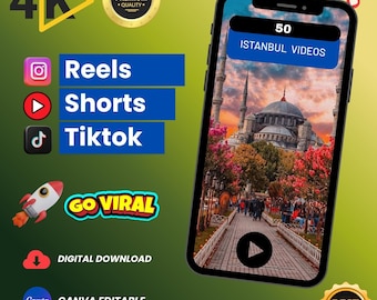 Istanbul Travel Video Bundle: HD/4K Turkey Clips for TikTok, Reels (Digital Download)