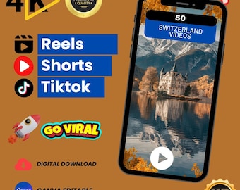 50 vídeos de Suiza – Paquete digital HD/4K / Montañas, lagos, Alpes y paisajes naturales de lujo