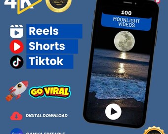 100 Moonlight Videos – HD/4K Digital Bundle | Night Sky, Moon, Stars & Dreamy Cinematic Scenes