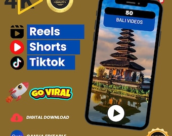 50 Bali Videos – HD/4K Digital Bundle | Tropical Paradise, Beaches, Temples & Luxury Travel Scenes