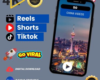 Pacote de vídeos de viagem pela China – 4K HD, Cidades e Natureza (Download Digital)