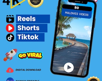 50 Maldives Videos – HD/4K Digital Bundle | Tropical Islands, Beaches, Luxury Resorts & Ocean Views