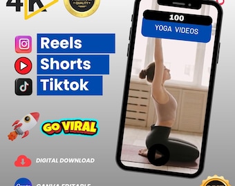 100 Yoga Video Clips: 4K Meditation, Workout, Relaxing Scenes (Digital Download)