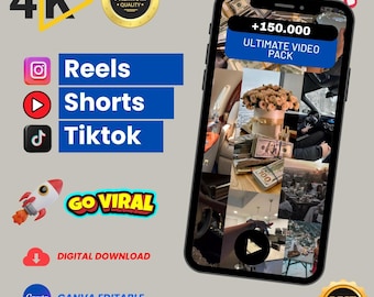 Más de 150.000 vídeos virales: Reels de estilo de vida de lujo para TikTok e Instagram (descarga digital)