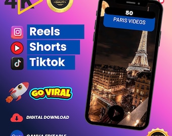 Paris Video Clips Bundle: Eiffel Tower, Cityscapes, Travel Footage (Digital Download)