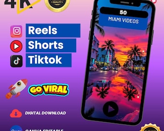 Miami Video Clips Bundle: HD/4K Travel Footage for TikTok, Reels (Digital Download)