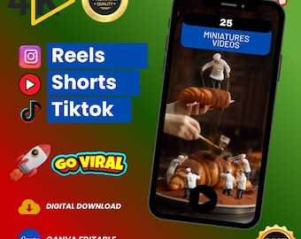 25 AI Miniature Cooking ASMR Videos – Viral Digital Bundle (Digital Download)