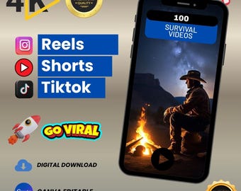 100 Survival Skills 4K Video Clips | Bushcraft & Camping (Digital Download)