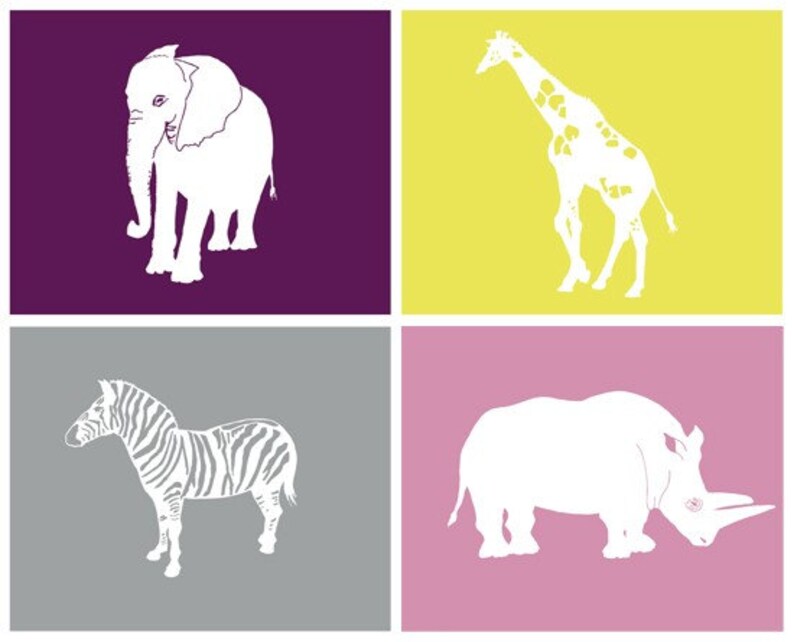 Safari animal prints rhinoceros art zoo animals ART animal Etsy