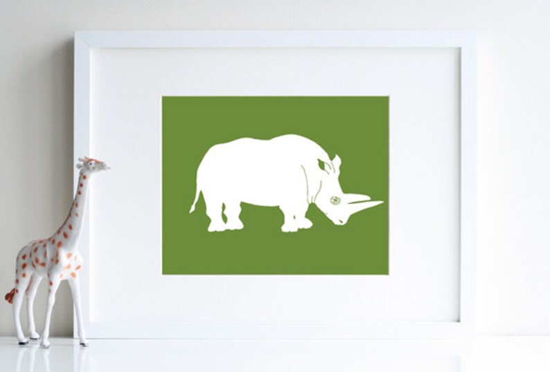 Safari animal prints rhinoceros art zoo animals ART animal Etsy