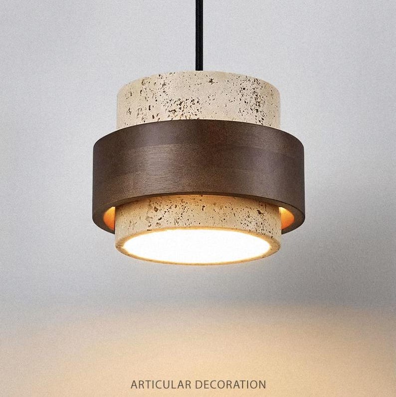 Wall nut and stone pendant lamp