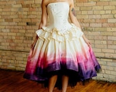 Ombre Wedding Dress Woodland Fairy Costume Alternative High Low Dress Unique Pink Purple Short Gown Custom to Order