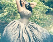 Silver Ombre Wedding Dress - Fairy Gown - Steampunk Fairytale - Gothic Renaissance Halloween "Adelaide Gown" -Custom to your size