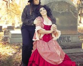 Mrs Lovett Costume Sweeny Todd Cosplay Victorian Costume Tim Burton Striped Steampunk Wedding Dress "Gothic Striped Gown" Custom to Order