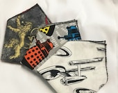 Geeky Pocket Square- Handkerchief Groomsmen Gift - Star Trek - Nerd Wedding - Superman - Marvel - Dalek - Game of Thrones "Geek Squares"