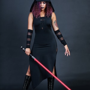 Womans Sith Costume Star wars Cosplay Sexy Adult Halloween Costume Witchy Hooded Dress ONLY Custom to Petite to Plus Size image 1