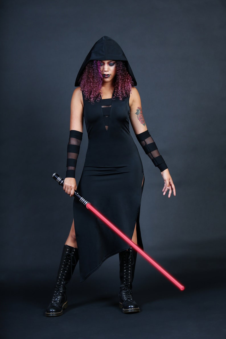 Womans Sith Costume Star wars Cosplay Sexy Adult Halloween Costume Witchy Hooded Dress ONLY Custom to Petite to Plus Size image 1