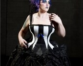Beetle Juice Wedding Dress Alternative Tim Burton Inspired Handmade Halloween Gown- Mardi Gras Spooky -Custom to your size