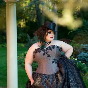 Gothic Wedding Dress Lace Overlay Corset Ballgown Alternative Bride ...
