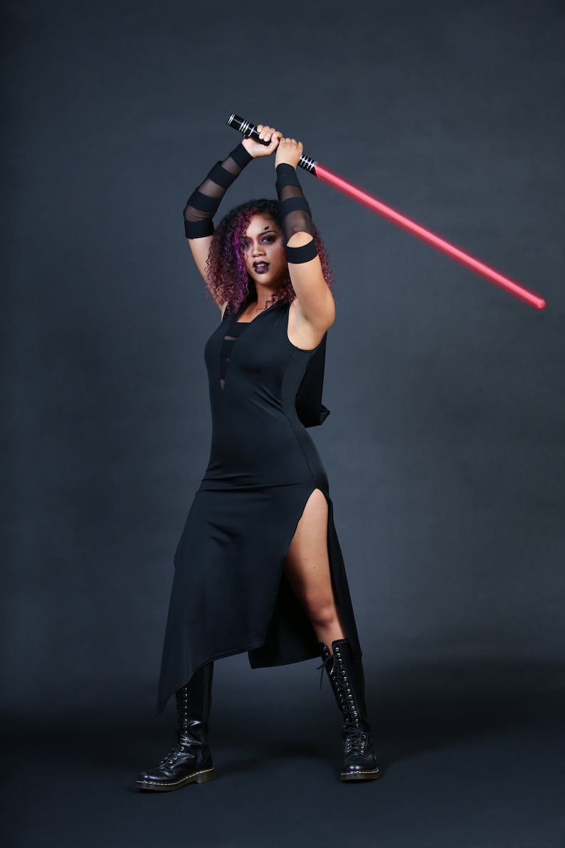 Womans Sith Costume Star wars Cosplay Sexy Adult Halloween Costume Witchy Hooded Dress ONLY Custom to Petite to Plus Size image 3