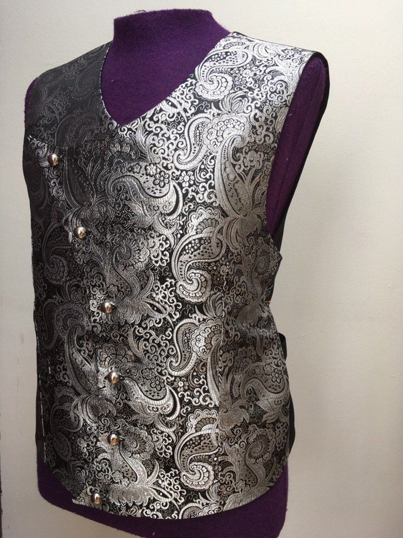 Asymmetrical Steampunk Vest West World Cosplay Mens Victorian Waistcoat Wedding Gothic Clothing Custom to Order image 7