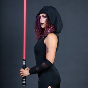 Womans Sith Costume Star wars Cosplay Sexy Adult Halloween Costume Witchy Hooded Dress ONLY Custom to Petite to Plus Size image 6