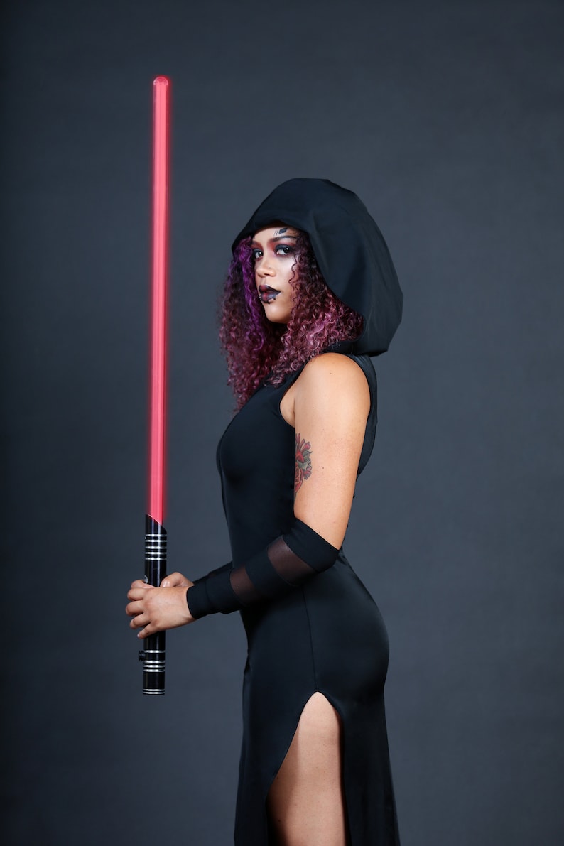 Womans Sith Costume Star wars Cosplay Sexy Adult Halloween Costume Witchy Hooded Dress ONLY Custom to Petite to Plus Size image 6