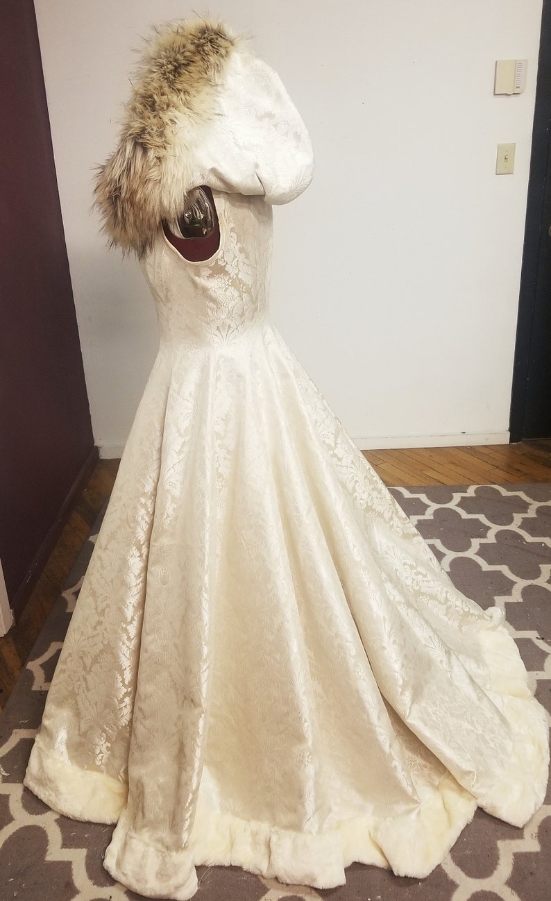 Viking Queen Wedding Dress Unique Faux Fur Trimmed Coat ...