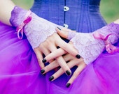 Ombre Lace Fingerless Gloves Pastel Goth Steampunk Wedding Choose Your Color Accessory Bridesmaid Gift Steampunk Fairy Gift Custom to Order