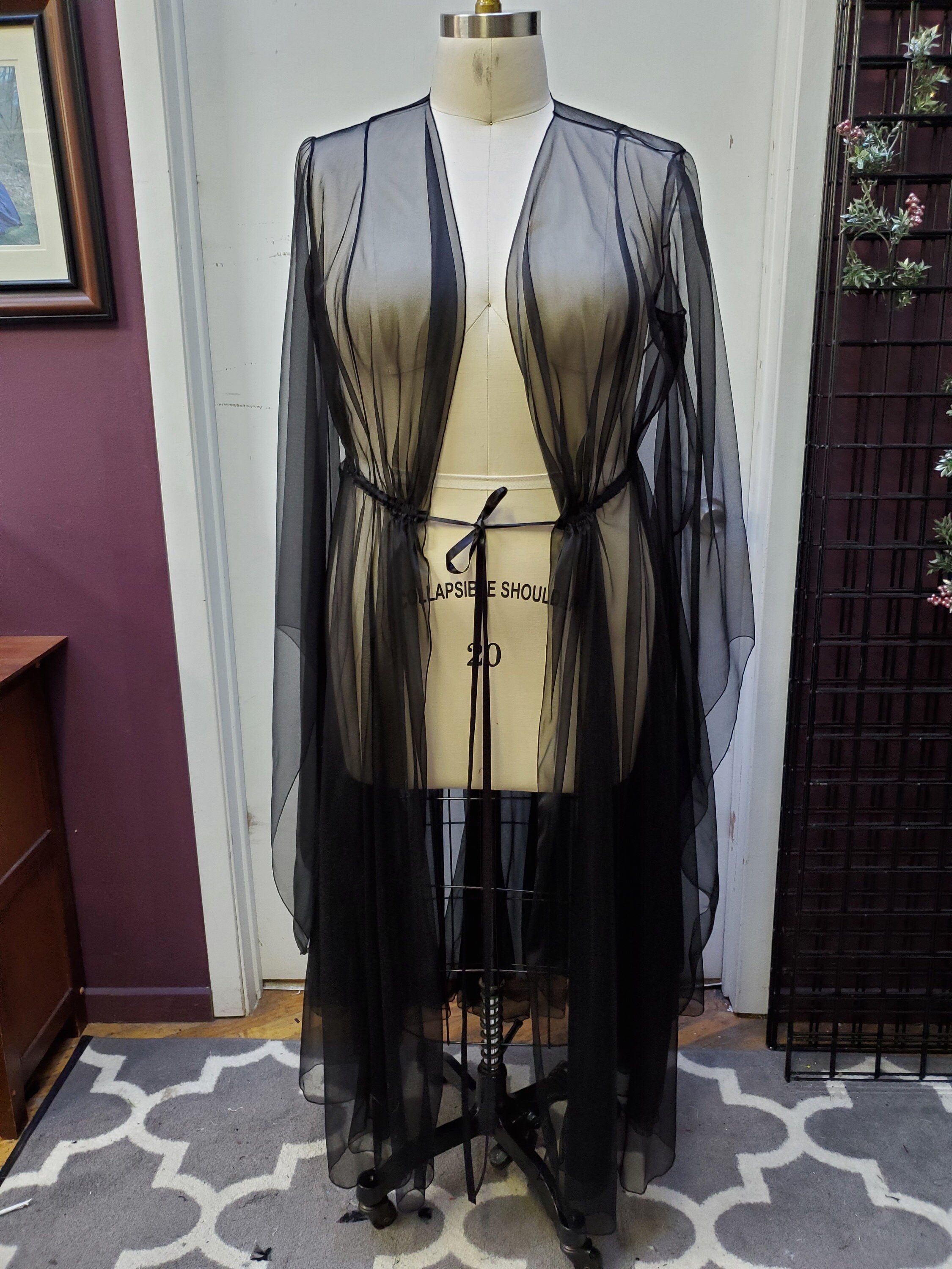 Sheer Witchy Robe With Full Sleeves Lingere Goth Sexy Cape - Etsy