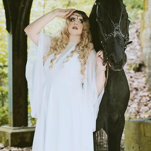 Knit Simple Medieval Wedding Dress Galadriel Lord of the Rings Costume Custom to Petite to Plus Size image 2