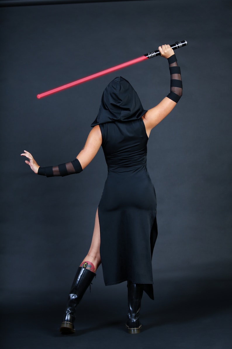 Womans Sith Costume Star wars Cosplay Sexy Adult Halloween Costume Witchy Hooded Dress ONLY Custom to Petite to Plus Size image 7