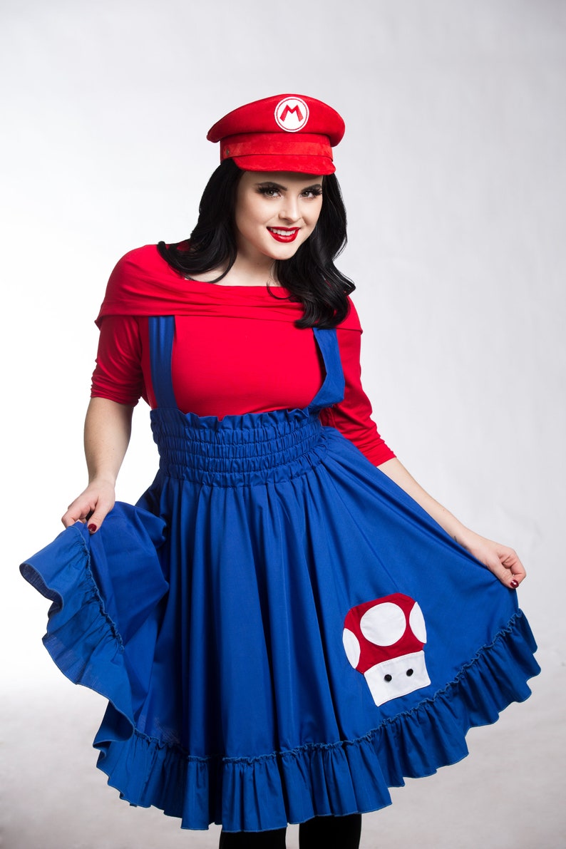 Mario Cosplay Dress Woman/'s Costume Geek Super Mario Brothers Video Game Custom to Order Petite to Plus Size