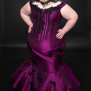 Vavoom Gothic Wedding Dress Victorian Steampunk Costume Mermaid Skirt (12 Month Make Time) CUSTOM to order image 5