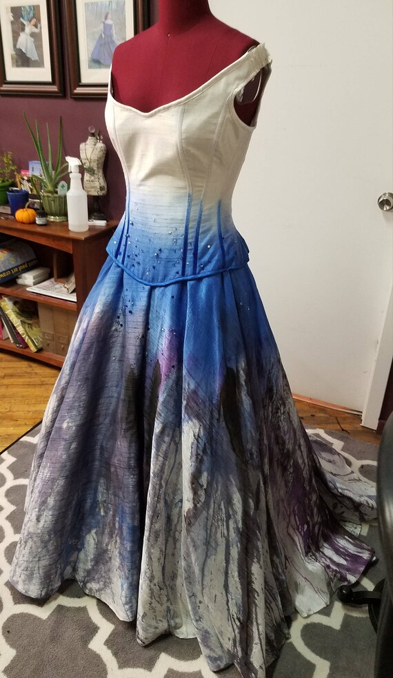 Galaxy Wedding Dress Off Shoulder Dress Starry Night Fairy Etsy