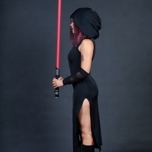 Womans Sith Costume Star wars Cosplay Sexy Adult Halloween Costume Witchy Hooded Dress ONLY Custom to Petite to Plus Size image 5