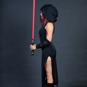 Femme Sith Costume Star wars Cosplay Sexy Adulte Halloween Costume Sorcière Robe À Capuche SEULEMENT Personnalisé à Petite à Plus Taille image 5