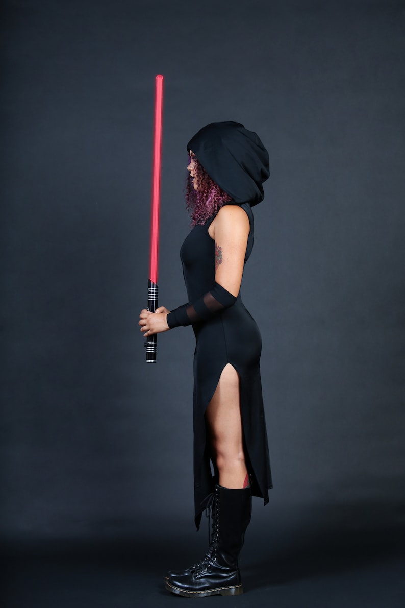 Womans Sith Costume Star wars Cosplay Sexy Adult Halloween Costume Witchy Hooded Dress ONLY Custom to Petite to Plus Size image 5