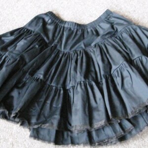 Witchy Clothing UnderSkirt Black Cotton Goth Skirt Gothic Lolita Petticoat Short Tiered Ruffled Skirt Custom to Order Petite to Plus size image 2