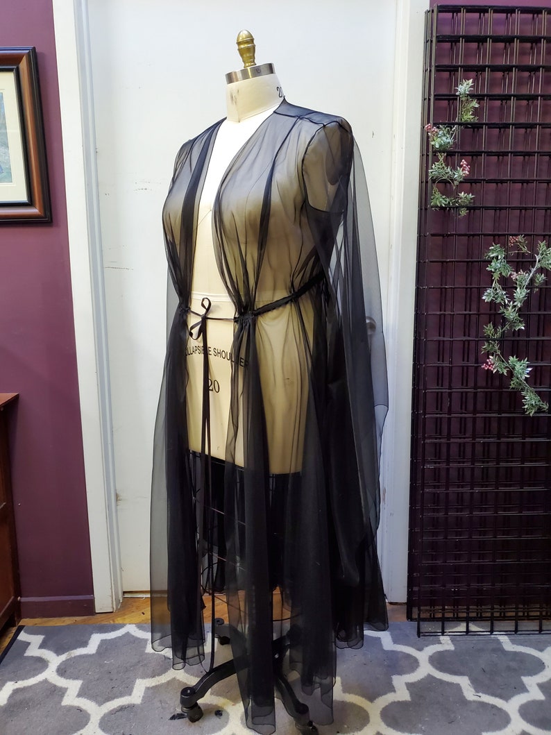 Sheer Witchy Robe With Full Sleeves Lingere Goth Sexy Cape - Etsy