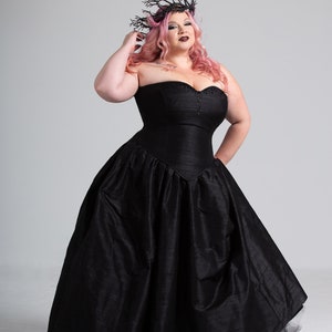 Gothic Black Princess Wedding Dress Fae Queen Mab Plus Size Alternative Gown Dark Masquerade Ensemble Custom to Order Add on Pieces image 1
