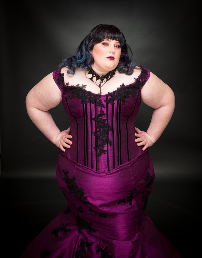 Vavoom Gothic Wedding Dress Victorian Steampunk Costume Mermaid Skirt (12 Month Make Time) CUSTOM to order image 9