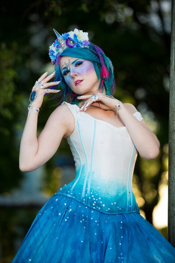 Galaxy Wedding Dress Off Shoulder Dress Starry Night Fairy Etsy