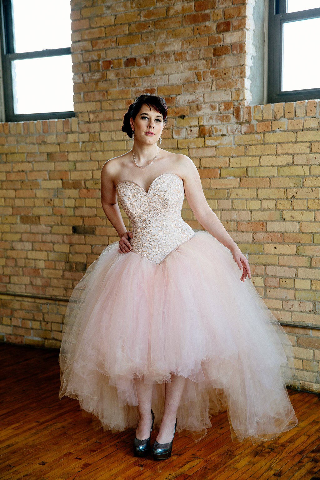 Blush high low wedding dress online